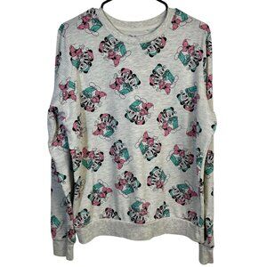 Disney Mickey & Minnie Mouse Gray Sweatshirt Women's XL